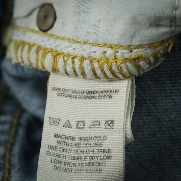 Free People Size 27 Light Wash Lacey Lace Button Zip Cotton Denim Jean Shorts - Picture 6 of 8